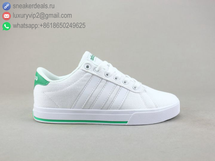 ADIDAS NEO RUNNEO LOW WHITE GREEN UNISEX CANVAS SKATE SHOES